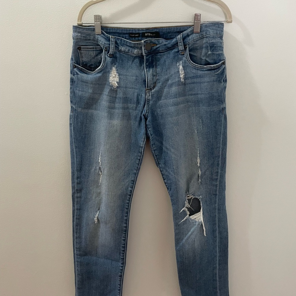 STS Blue Skinny Jeans Medium Wash Distressed
